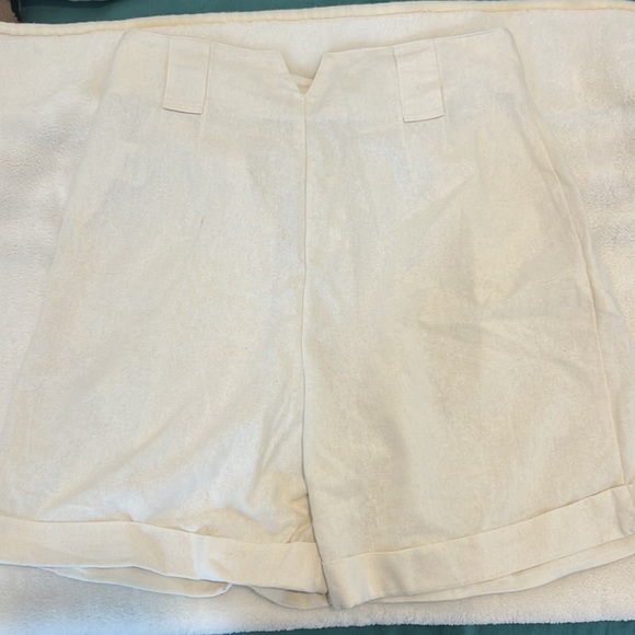 NWOT Na Nin Townes Raw Silk Shorts, Cream, MD - Picture 5 of 5